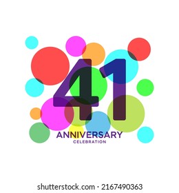 Ilustración de diseño de plantillas vectoriales de celebración de 41 años