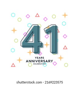 Ilustración de diseño de plantillas vectoriales de celebración de 41 años