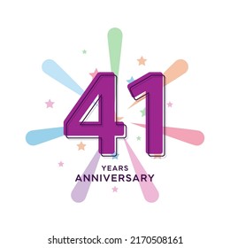 41 Years Anniversary Celebration Vector Template Design Illustration