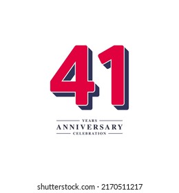 41 Years Anniversary Celebration Vector Template Design Illustration