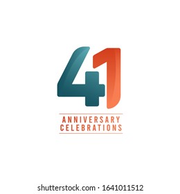 41 Years Anniversary Celebrations Vector Template Design Illustration