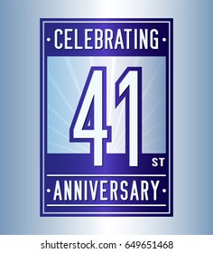 41 years anniversary design template. Vector and illustration