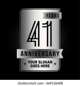 41 years anniversary design template. Vector and illustration.