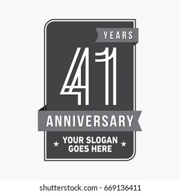 41 years anniversary design template. Vector and illustration.