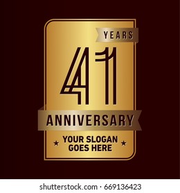 41 years anniversary design template. Vector and illustration.