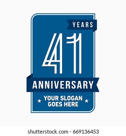 41 years anniversary design template. Vector and illustration.