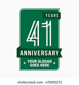 41 years anniversary design template. Vector and illustration.