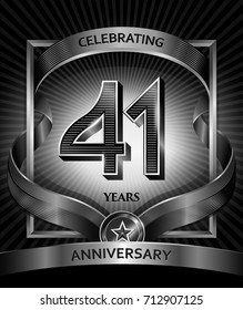 41 years anniversary design template for invitation, advertising, banner, vector design