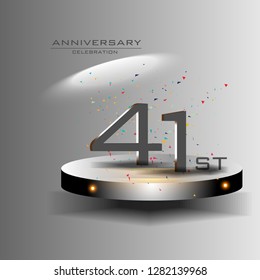 41 years anniversary design vector templates and illustrations, concepts in the future by giving a sci fi feel effect