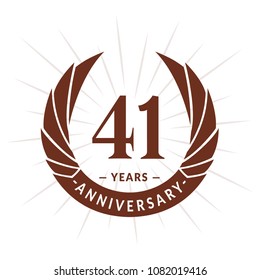 41 years anniversary. Elegant anniversary design. 41 years logo.