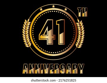 41 Years Anniversary Gold Vector Rings Stock Vector (Royalty Free ...