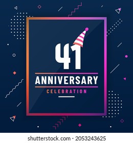 41 years anniversary greetings card, 41 anniversary celebration background free vector.