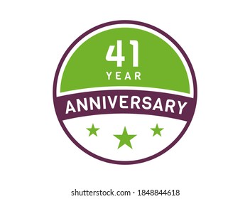 Imagen de 41 años, logo de 41 años de aniversario aislado en fondo blanco