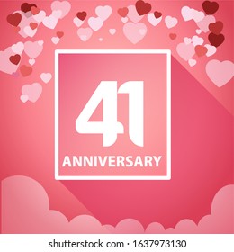 41 Years Anniversary Logo Celebration With Love