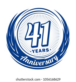 41 years anniversary. Anniversary logo design. 41 years logo.