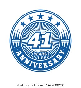 41 years anniversary. Anniversary logo design. Vector and illustration.