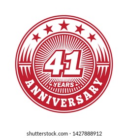 41 years anniversary. Anniversary logo design. Vector and illustration.