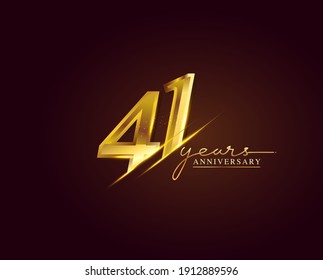 41 Years Anniversary Logo Golden Colored isolated on elegant background, vector design for greeting card and invitation card