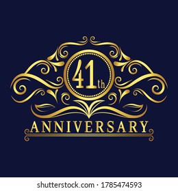 41 years Anniversary logo, luxurious 41th Anniversary design celebration.