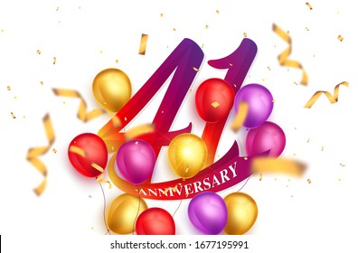 41 Years Anniversary Logo Template Design Stock Vector (Royalty Free ...