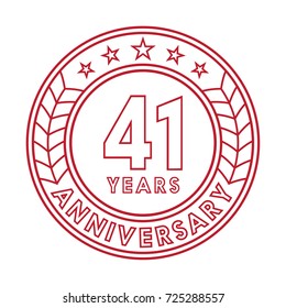 41 years anniversary logo template. 