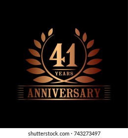 41 Years Anniversary Logo Template Stock Vector (Royalty Free ...