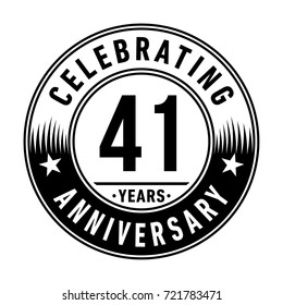 41 years anniversary logo. Vector and illustration.