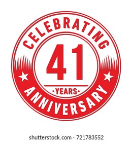 41 years anniversary logo. Vector and illustration.