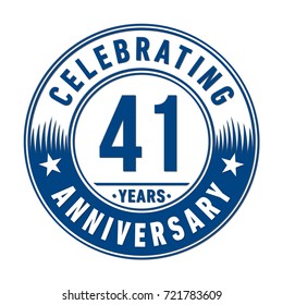 41 years anniversary logo. Vector and illustration.