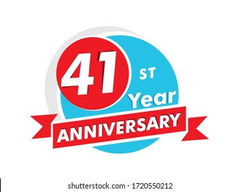 41 years anniversary logotype. Celebration 41st anniversary celebration design