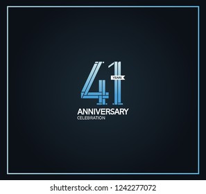 41 years anniversary logotype with cross hatch pattern blue color for celebration