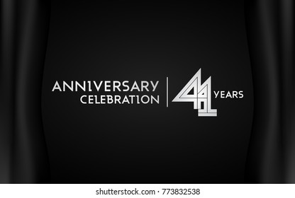 41 Years Anniversary Logotype with   Silver Multi Linear Number Isolated on Dark Background