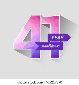 41 Years Anniversary with Low Poly Design