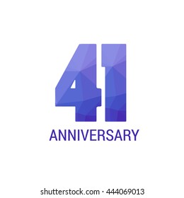 41 Years Anniversary with Low Poly Design