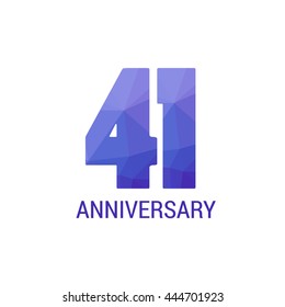 41 Years Anniversary with Low Poly Design