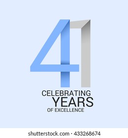 41 years anniversary, signs, symbols. simple design.