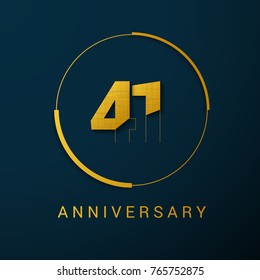 41 Years Anniversary Vector Logo Design Isolated on Dark Background
