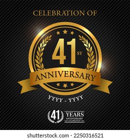 41 years celebration anniversary logo vector isolated on black background