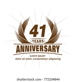 41 years design template. Anniversary vector and illustration template.