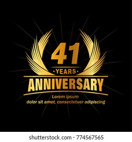 41 years design template. Anniversary vector and illustration template.