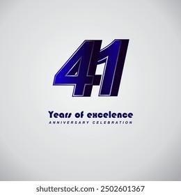 41 years of excelence anniversary celebration , vector template design illustration