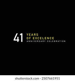 41 years of excelence anniversary celebration vector template design illustration