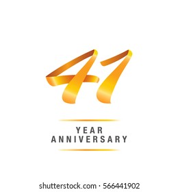 41 years golden anniversary celebration logo , isolated on white background