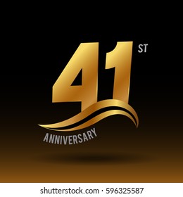 41 years golden anniversary logo celebration