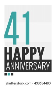 41 Years Happy Anniversary (Vector Illustration Poster Design)