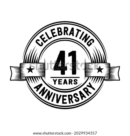 41 years logo design template. 41st anniversary vector and illustration