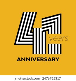 41 years retro anniversary vector template template template design illustration