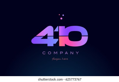 410 pink blue purple number digit numeral dots creative company logo vector icon design template