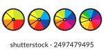 4-10 section blank wheel of fortune icon set. Clipart image isolated on white background