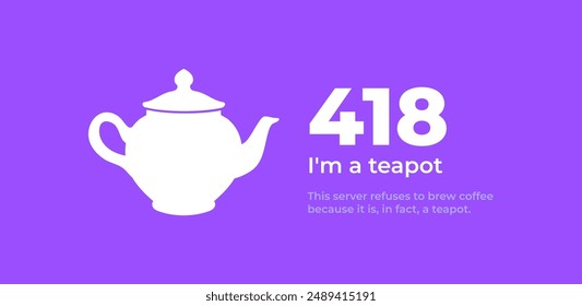 418 I'm a teapot error. Vector layout web template